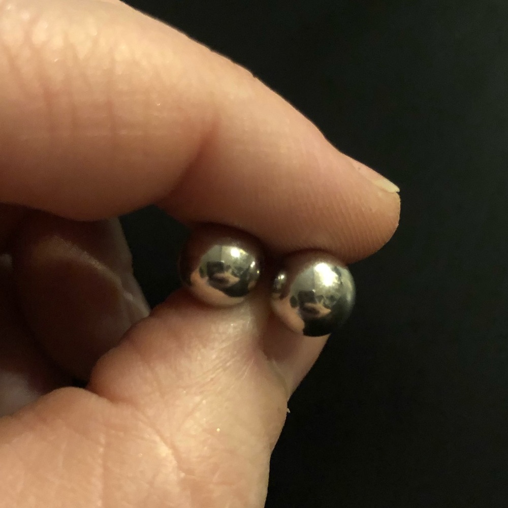 Silver Ball Post Earrings